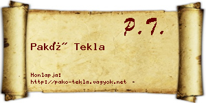 Pakó Tekla névjegykártya